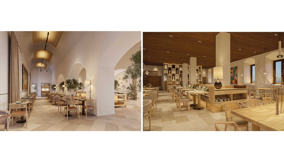 El dise�o se vincula de manera consciente con el paisaje ibicenco y la memoria constructiva del edificio...