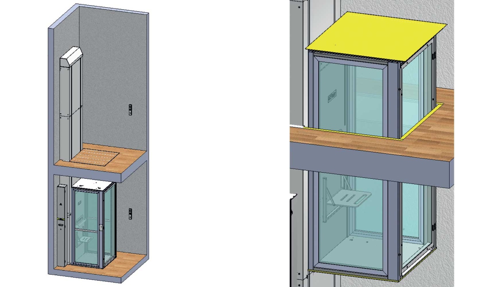Eco-Lift est� dise�ado para comunicar dos plantas de una vivienda con un recorrido m�ximo de hasta 4 metros...