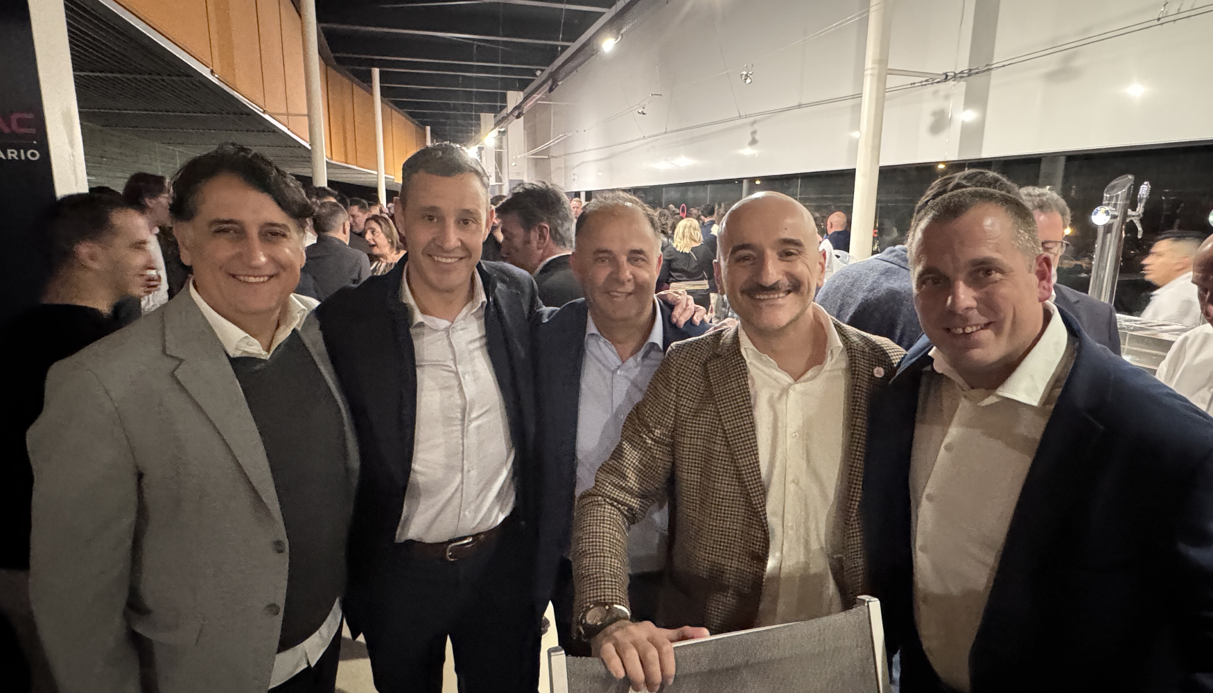 Juan Jos� Torres, Ra�l Gomariz, �ngel Cruz, Jucky Campolongo, director de Ventas para Europa de la gama de Manutenci�n de Pramac...