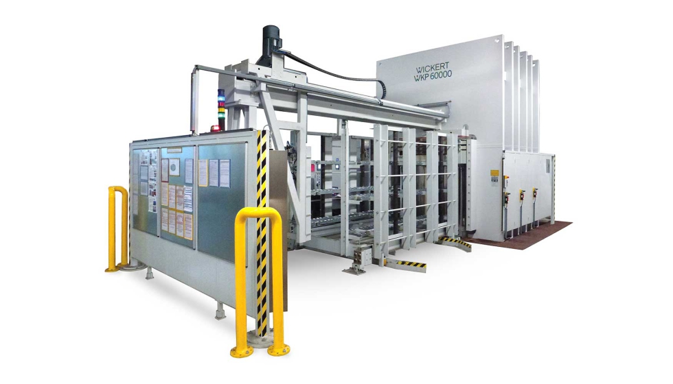Prensa hidr�ulica para composites WPK 60000 con carga y descarga automatizadas, que puede utilizarse para la producci�n de placas bal�sticas...