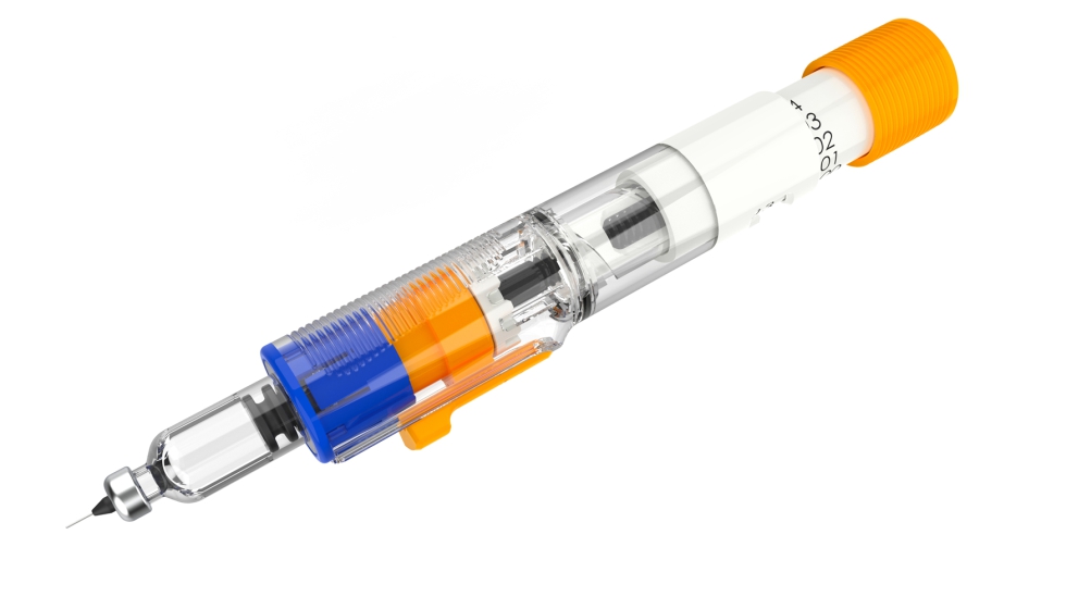 A Sabic oferece uma ampla gama de materiais para aplica��es de administra��o de medicamentos, como este prot�tipo de autoinjetor...