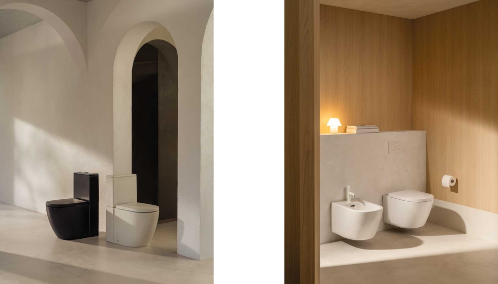 Los inodoros incorporan la tecnolog�a Roca Rimless Vortex, que proporciona una descarga eficiente y silenciosa...