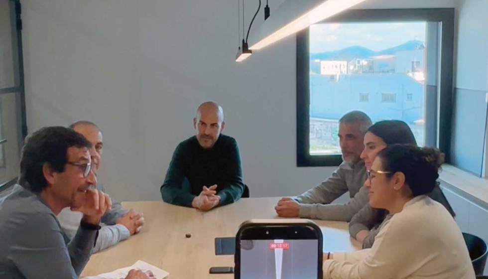 Un instante de la conversaci�n mantenida entre Interempresas y los representantes de Liminal, CentroAlum y Anudal