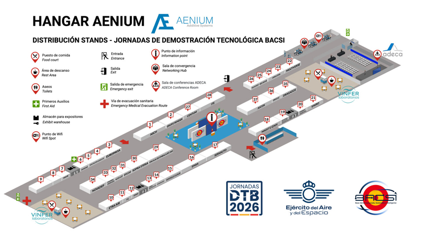Distribuci�n de stands de los proveedores de automoci�n coordinado por Sernauto en BACSI 2026