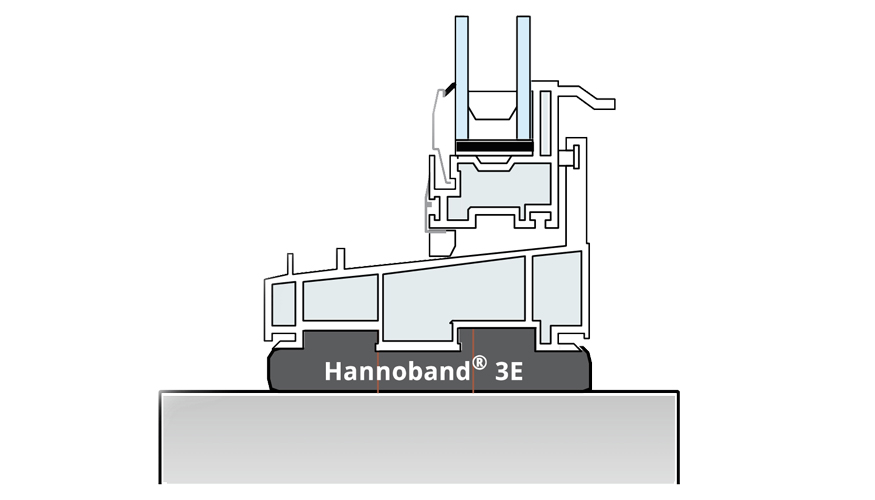 Detalle de la cinta multifunci�n Hannoband, dise�ada para proporcionar sellado t�rmico, ac�stico y estanqueidad en un solo producto...