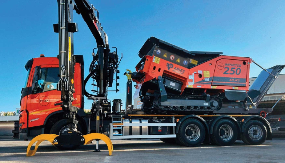 Arjes Impaktor 250 Junto a equipo Multilift y gr�a Jonsered