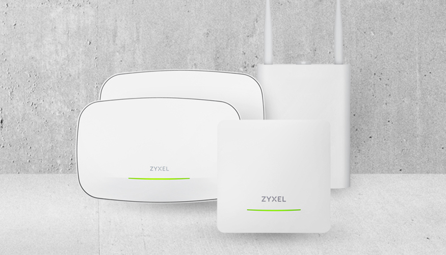 Entre las soluciones presentadas se encuentran los modelos Zyxel NWA50BE, Zyxel NWA55BE, Zyxel NWA130BE y Zyxel NWA210BE...