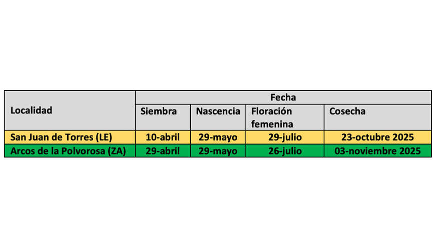 Tabla 3. Fenolog�a del cultivo