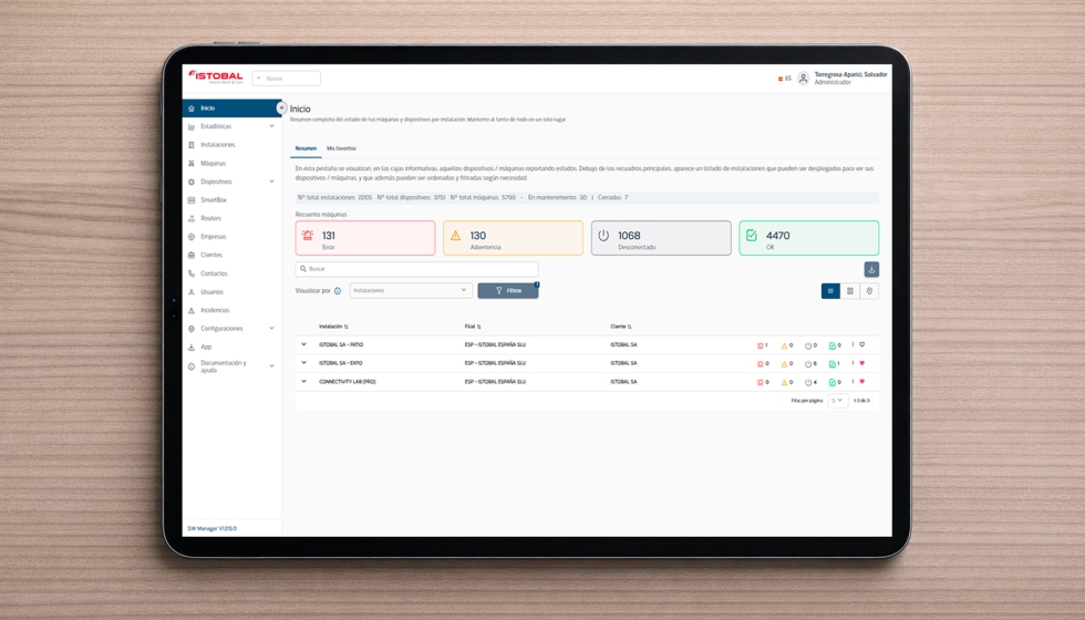 Con Smart Wash, el operador puede acceder a la informaci�n y gesti�n de las m�quinas conectadas mediante un dashboard web en cualquier dispositivo...