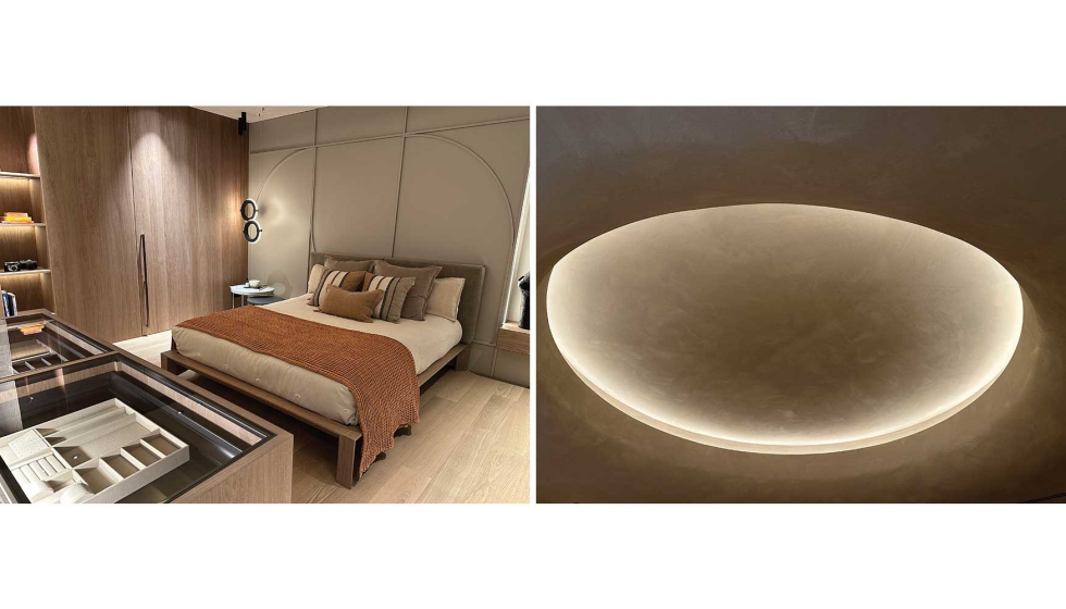 La zona de noche es un espacio sensorial donde el dise�o de mobiliario se combina con la arquitectura