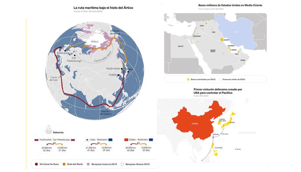 La competencia geopol�tica se extiende a regiones estrat�gicas como el �rtico, Oriente Medio o el sudeste asi�tico...