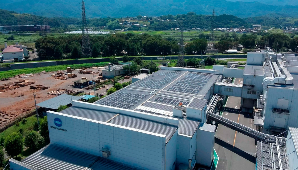Vista a�rea de la planta de producci�n Konica Minolta en Kofu, en la prefectura de Yamanashi (Jap�n)