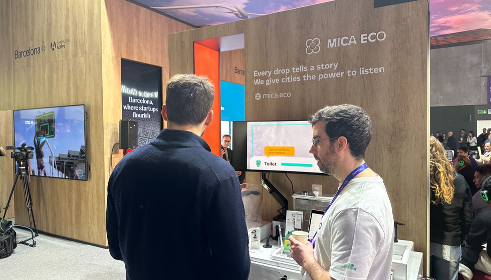 Una lavadora abierta fue uno de los elementos de atracci�n de Mica.Eco en el stand de Barcelona Activa