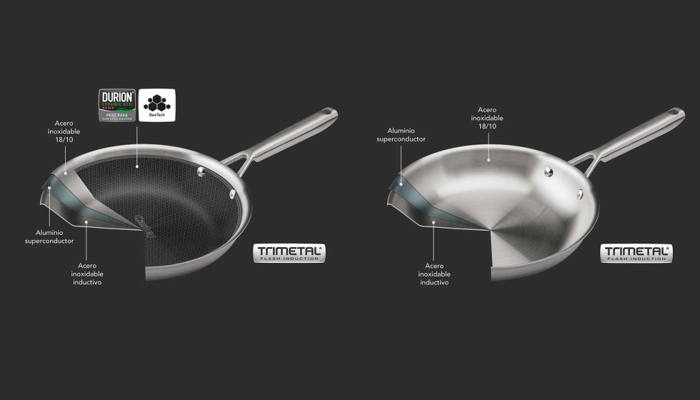 Construcci�n multicapa trimetal en las sartenes Malm�