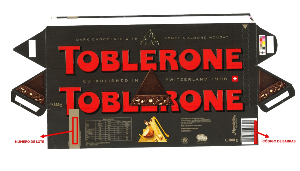 Etiquetado de Toblerone 360GR Negro