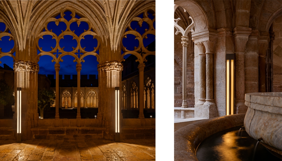 La disposici�n de las luminarias sigue el ritmo arquitect�nico propio del conjunto, integr�ndose con discreci�n en el entorno hist�rico...