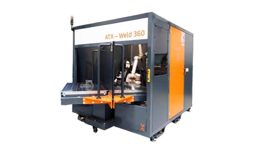 ATX-Weld 360 es una c�lula robotizada con mesa giratoria que permite la carga y descarga simult�nea de piezas