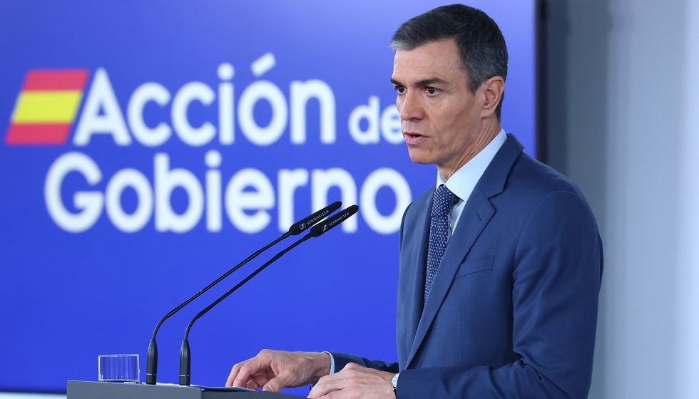 El presidente del Gobierno, Pedro S�nchez, explicando el contenido del Real Decreto-ley, tras su aprobaci�n en Consejo de Ministros extraordinario...