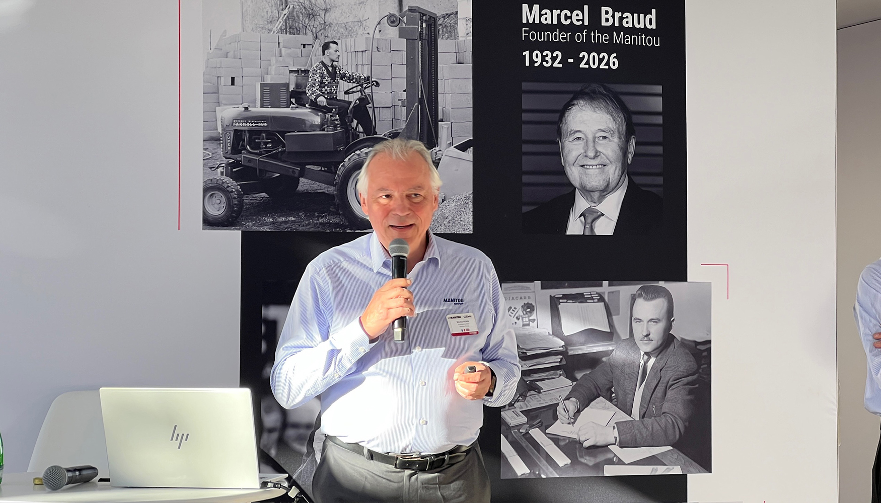 Michel Denis, presidente y CEO de Manitou, comenz� su intervenci�n recordando la figura de Marcel Braud, fundador de la compa��a...