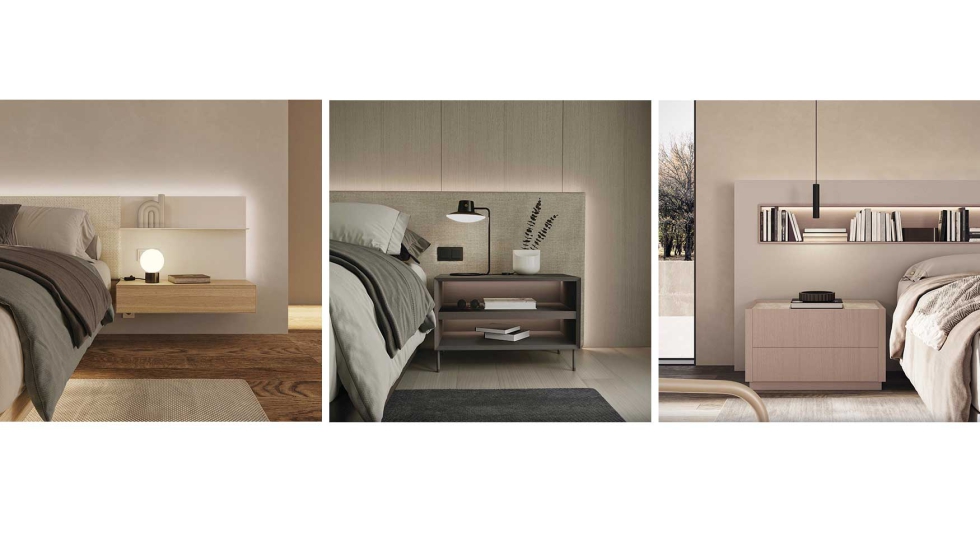 Las mesitas Mitra se presentan como piezas modulares capaces de adaptarse a las necesidades del dormitorio...