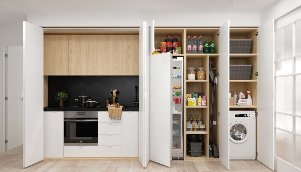El armario Kitchen concentra en un �nico m�dulo todas las funciones b�sicas de una cocina...