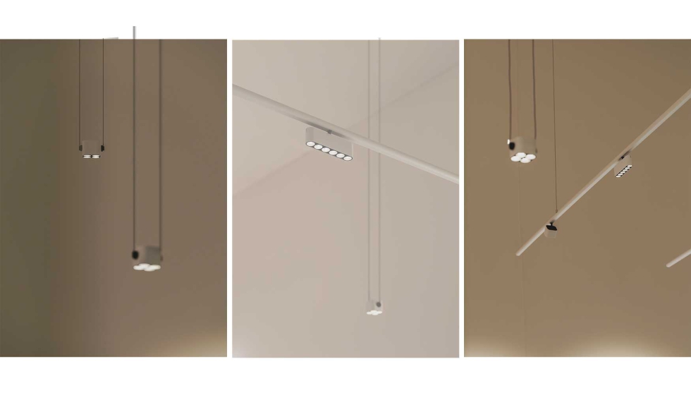 El sistema se presenta en configuraciones de dos, cuatro y seis puntos de luz...