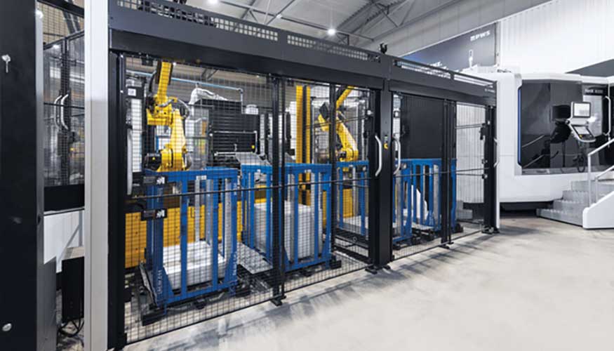 La NHX 8000 se integra perfectamente en la producci�n automatizada, ya sea con ayuda de la manipulaci�n de pal�s o, como en este caso...