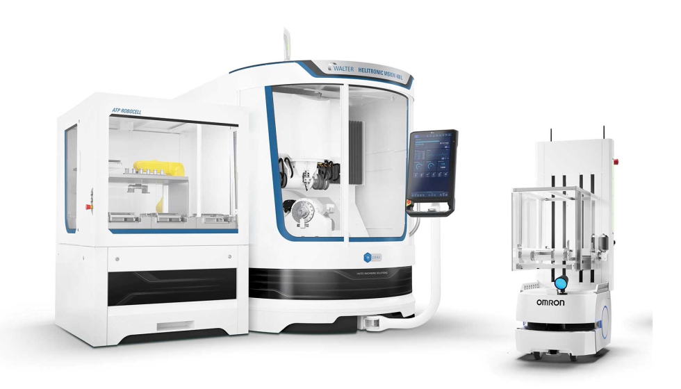 Helitronic Vision 400 L con robot m�vil AMR para la fabricaci�n automatizada de herramientas (ATP)