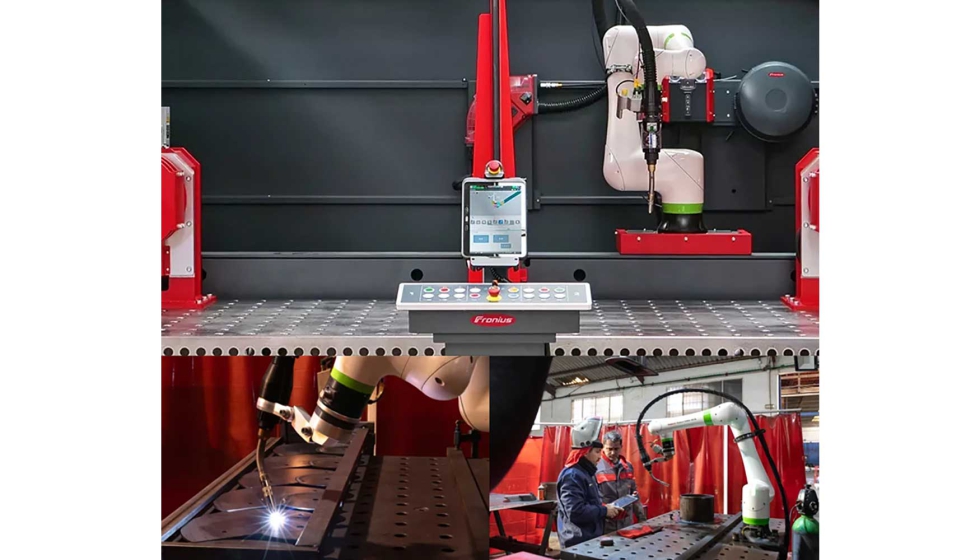 La celda de soldadura Fronius Cobot CWC- mobile ofrece una soluci�n de soldadura cobot port�til...
