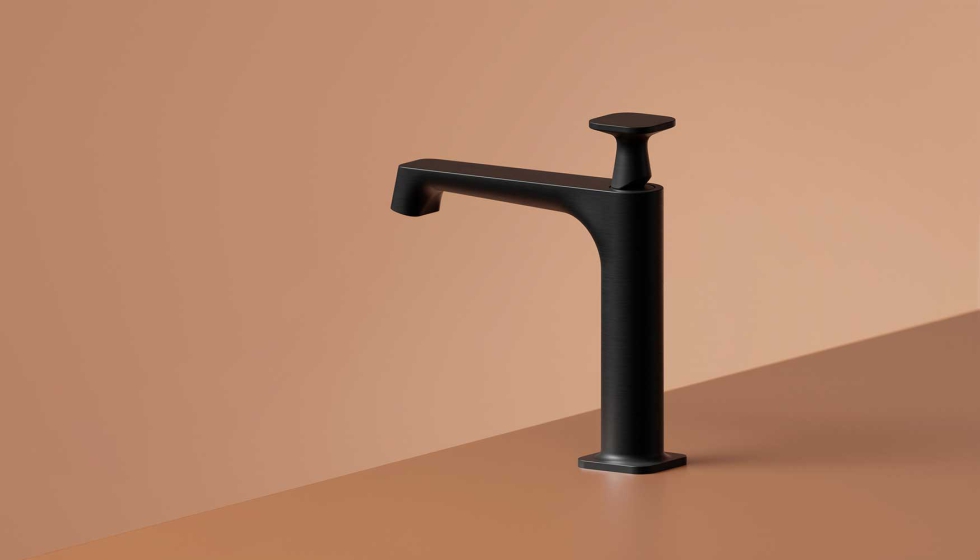 La maneta, inspirada en un capitel de formas org�nicas, permite un giro vers�til gracias a su planta cuadrada redondeada...