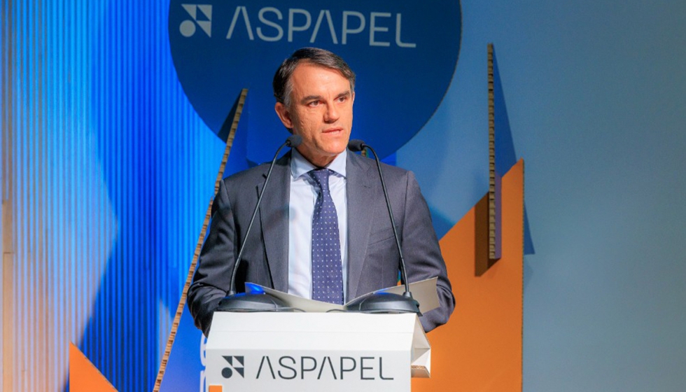Jordi Aguil�, presidente de Aspapel, durante su intervenci�n
