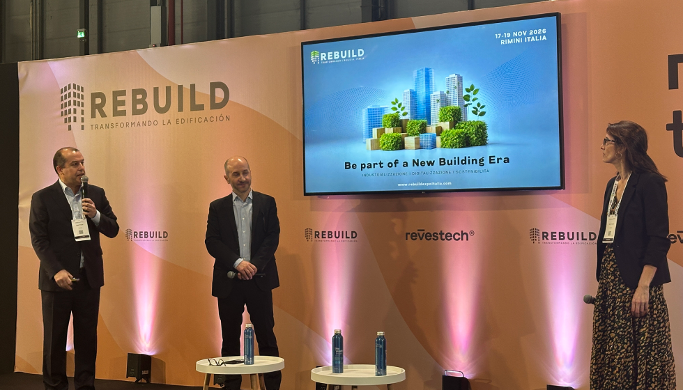 Albert Planas, director de Nebext; y Gemma Traveria, directora de Rebuild, durante la presentaci�n de Rebuild Italia