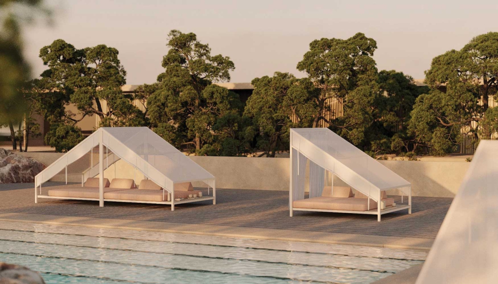 La colecci�n presenta una est�tica contempor�nea de l�nea mediterr�nea y su estructura de aluminio con recubrimiento en polvo protege la superficie...