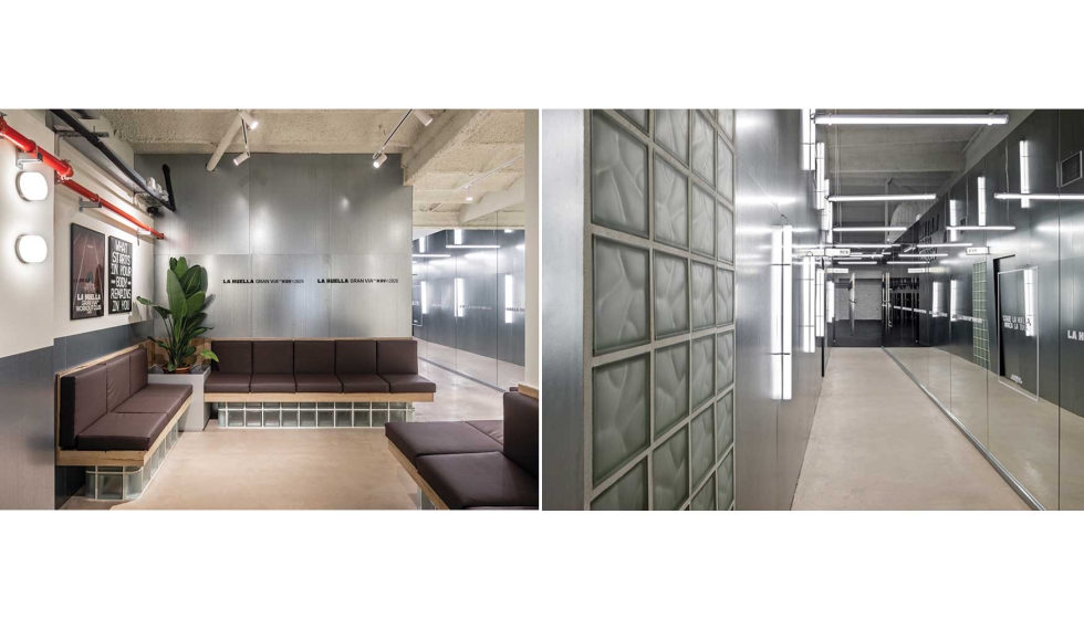 El dise�o de La Huella Workout Club se sustenta en una materialidad esencial que combina hormig�n, acero y cristal