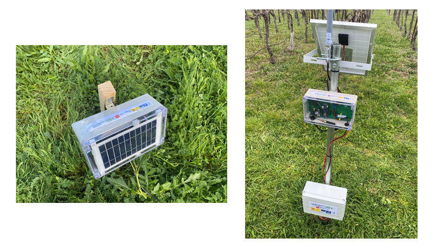 Elementos de la red de sensores IoT instalada en las parcelas piloto, destinada a la monitorizaci�n continua de la humedad...