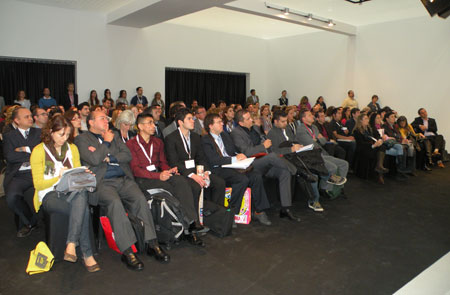 Aspecto de la sala que acogi la presentacin de las ocho tendencias de consumo, organizada por AZTI-Tecnalia, en el marco de Alimentaria 2012...
