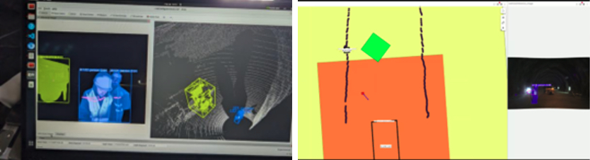 Sistema de percepci�n multiagente. Por un lado, detecci�n y seguimiento de objetos en 3D (izquierda)...
