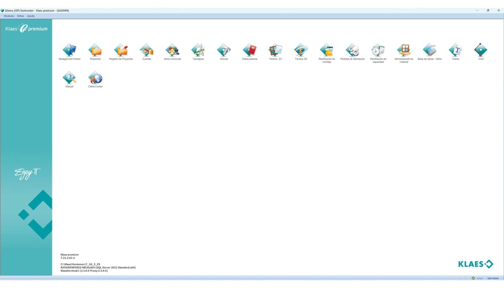El istema ERP Klaes Professional permite la gesti�n integtral de todos los procesos de fabricaci�n de cerramientos...