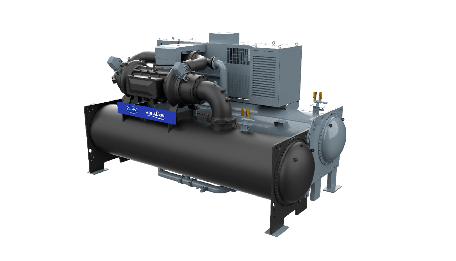 La enfriadora trabaja con impulsi�n de agua refrigerada hasta 35 �C y retorno hasta 45 �C, alcanzando condensaciones de hasta 55 �C...