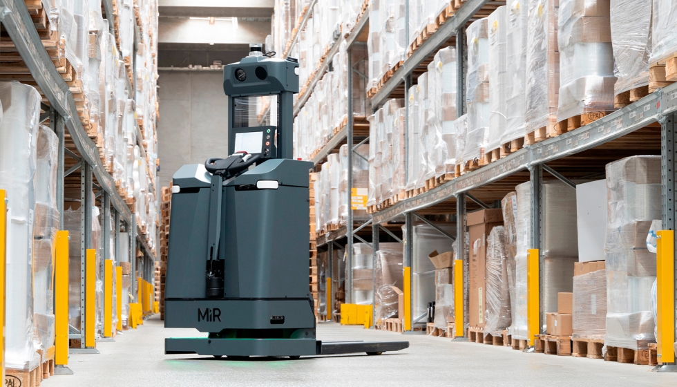 Plataforma m�vil de paletizado MiR1200 Pallet Jack