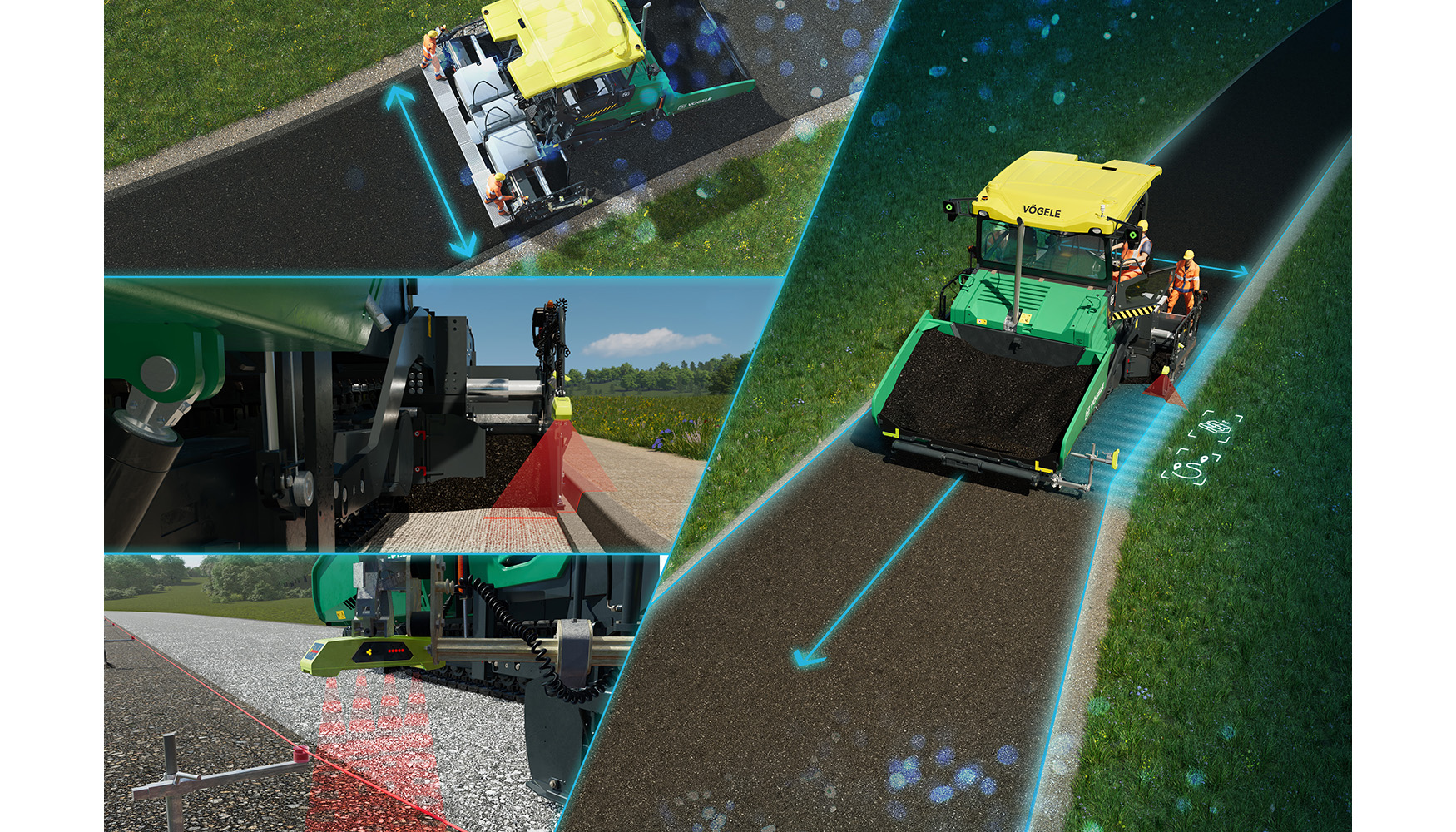 Si en las obras hay referencias f�sicas como bordes, cables gu�a o bordillos...