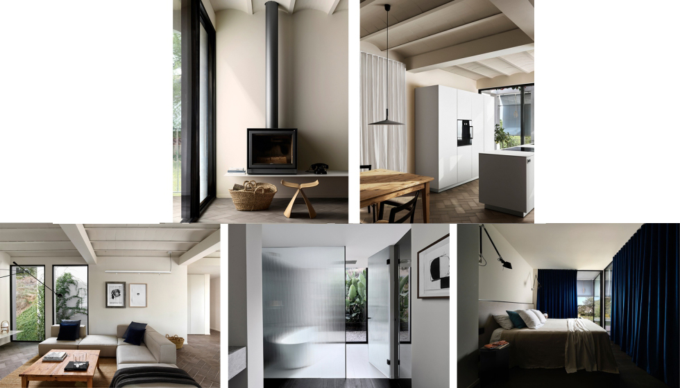 La escalera que conecta las tres plantas funciona como un pozo de luz