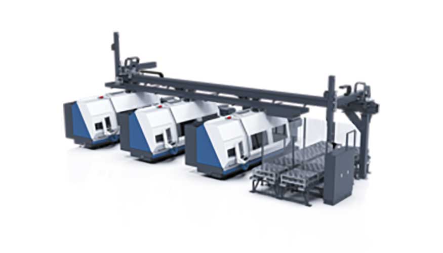 Robots tipo p�rtico integrados en una l�nea de mecanizado automatizada