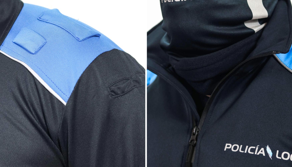 Detalle de chaqueta y buff y cazadora de Textivest