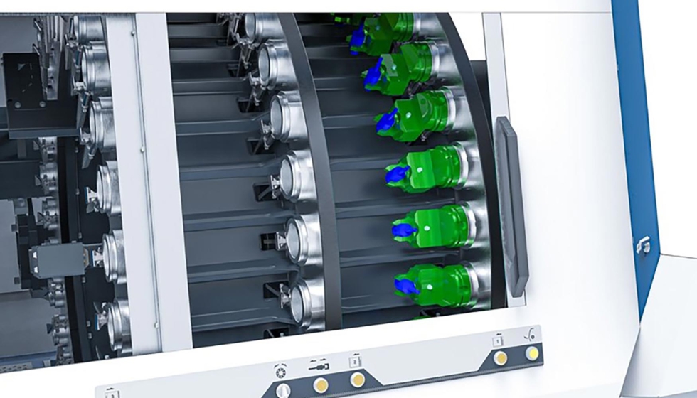 En el almac�n de herramientas est�ndar, las distintas herramientas se guardan en el adaptador y se puede acceder a ellas autom�ticamente...