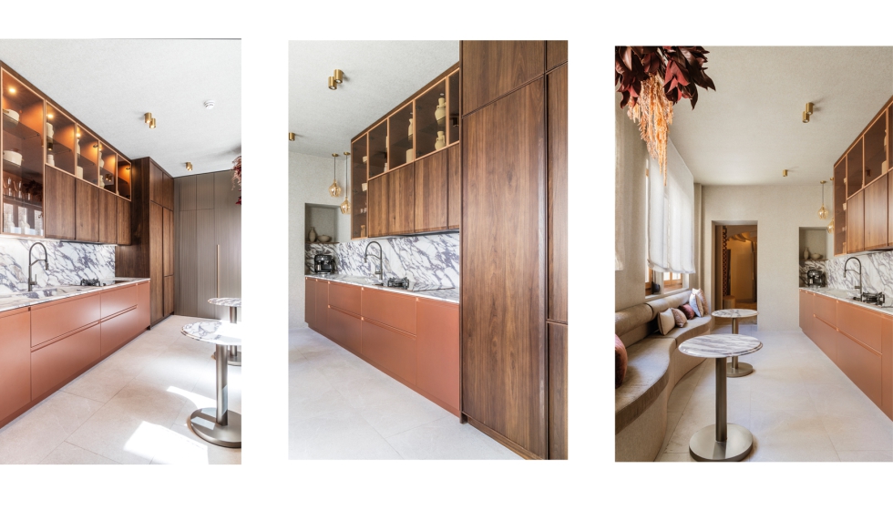 En la cocina 'Arquitectura del sabor', dos superficies estructuran la propuesta crom�tica...