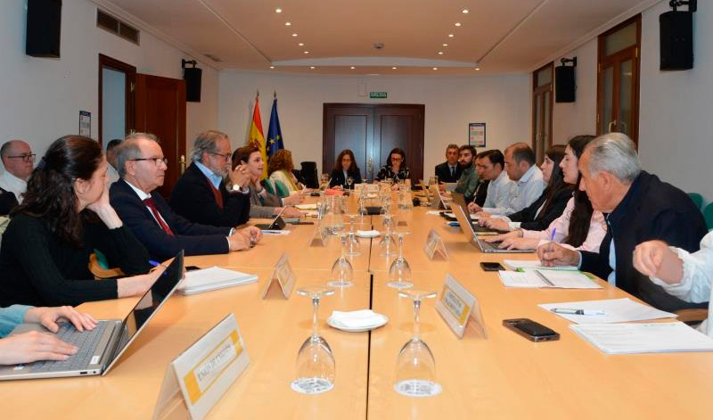 La mesa sectorial del sector de flor y planta ornamental, reunida en el Ministerio de Agricultura...