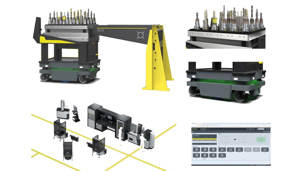 coraLogistic es un sistema dise�ado por ZOLLER para automatizar el transporte de herramientas dentro del taller...
