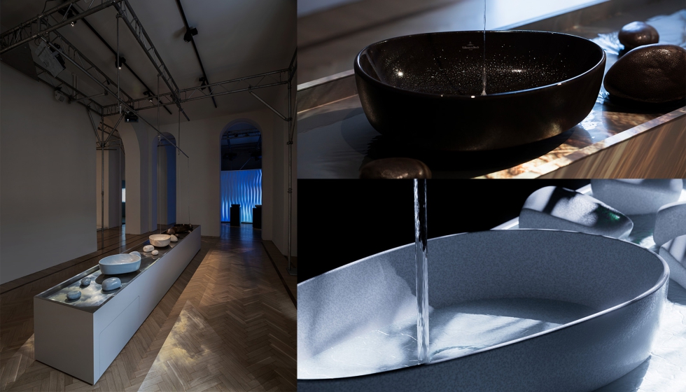 Antao Earth � lavabos sobre encimera de Design Studio KASCHKASCH con esmaltes reactivos en Terra, Sand y Smoke...