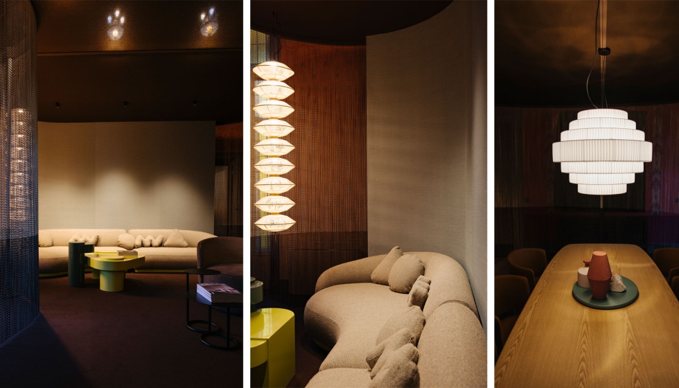 Las propuestas del mobiliario y las superficies espa�olas dialogan con el entorno del Palazzo Castiglioni...